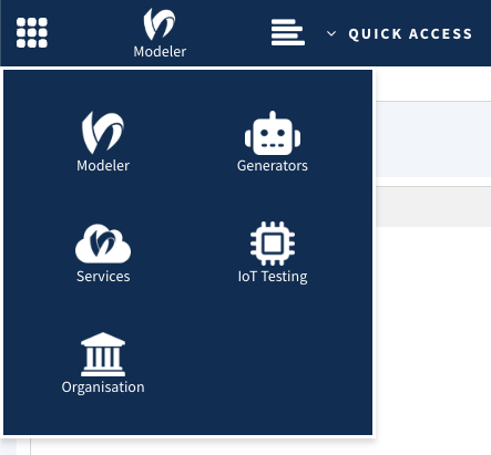 Virtual Developer Apps Menu